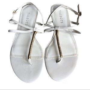 Talbots CeCe white Sandals with gold accent Size 8.5